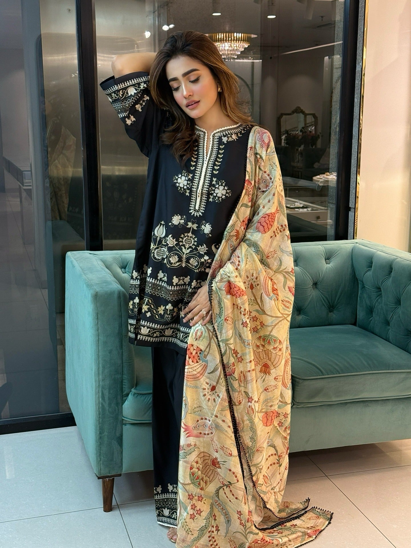 Noirora Co-ord Set With Dupatta