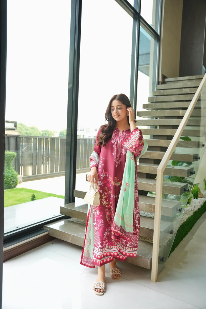 Gulab Rang Kurta Set With Dupatta