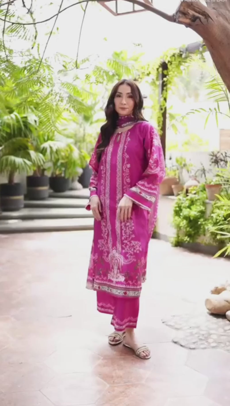Fuchsia Kurta Set With Dupatta
