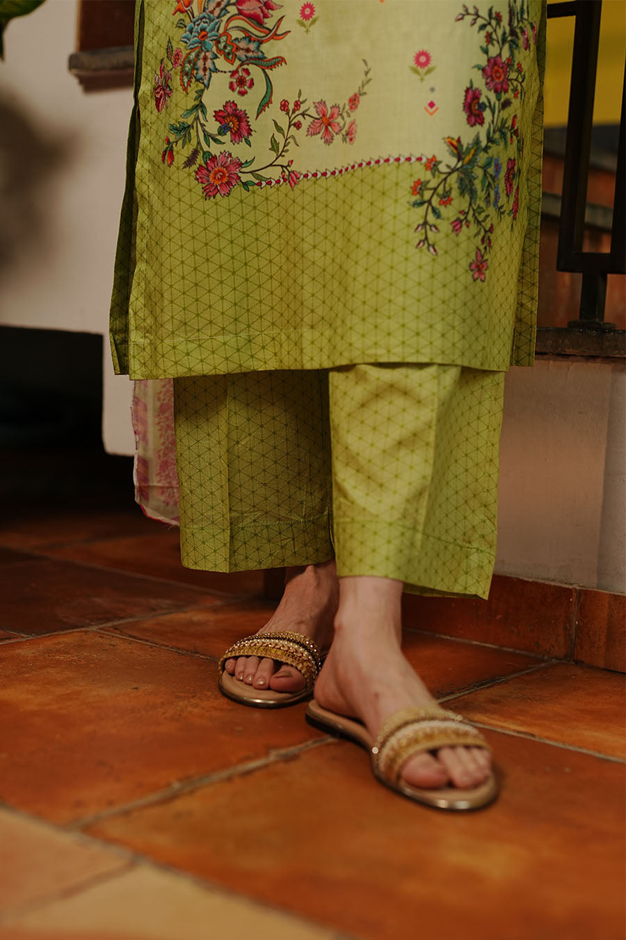 Pistachio Kurta Set With Dupatta