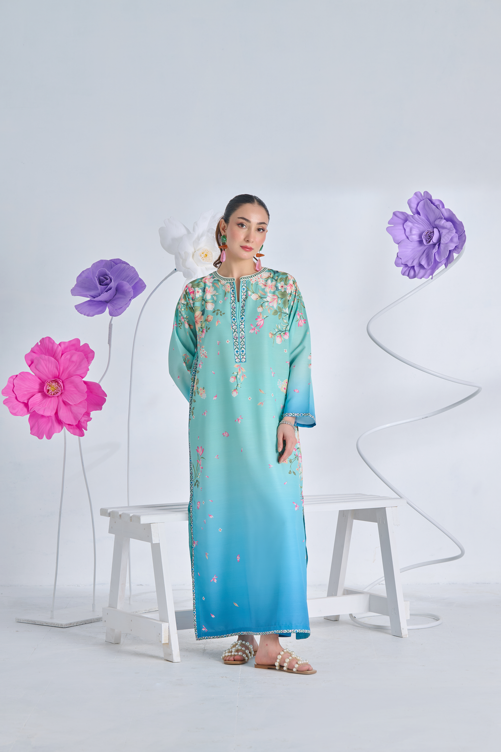 Sea Green Pearl Kurta Set